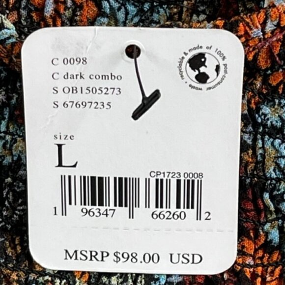 Free People NWT Square Neck Smocked Puff Sleeve Floral Crop Top In Dark Combo L - Picture 13 of 16